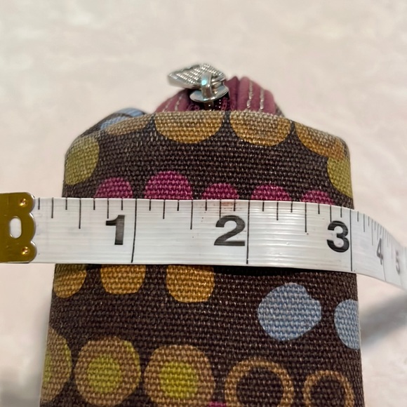 Fossil Small Dome Multicolor Dots Canvas Makeup Pouch Cosmetic Bag - Picture 8 of 8